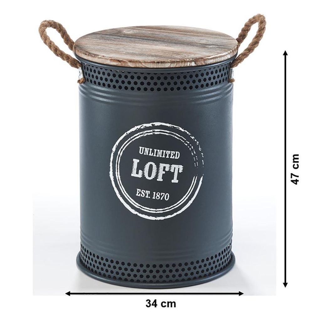 Kobolo Wäschekorb LOFT ANTHRAZIT Gr. M 34x47 cm aus Metall Produktbild 