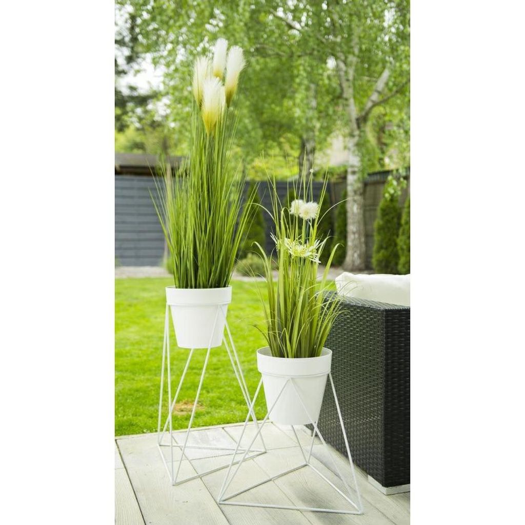 Dreieckiges stehendes Blumenbeet 40 cm weiß GLAMOUR Produktbild 2