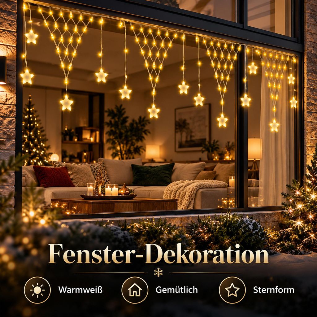 Lichterkette Kugel 6m 40 LED Warmweiß Batterie Innen