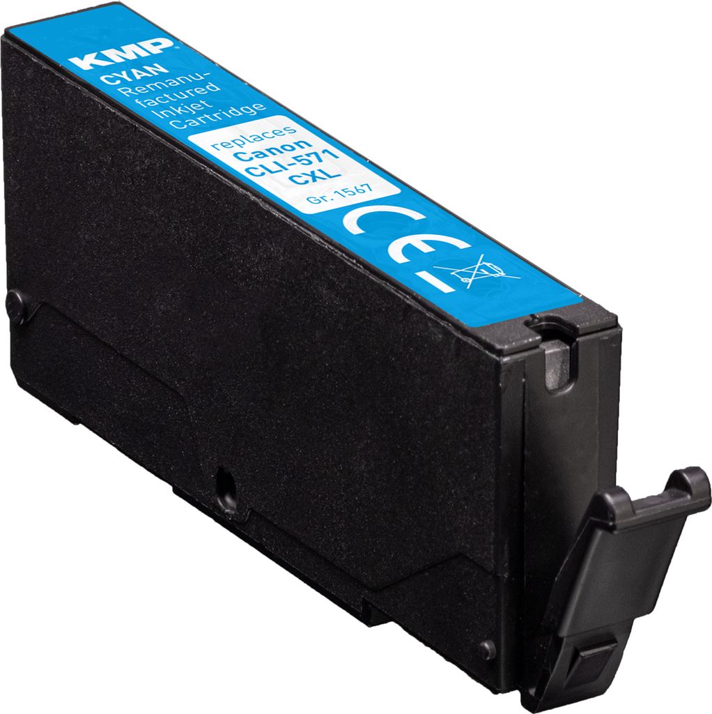 KMP Tintenpatrone passend für Canon CLI-571C XL Cyan Produktbild 