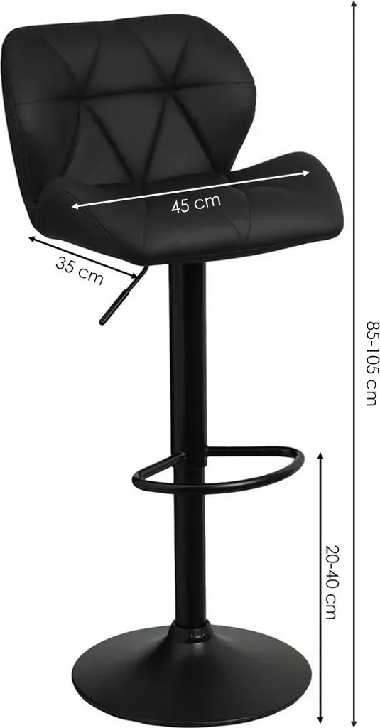 Tabouret de bar design en métal noir pour comptoir de cuisine moderne