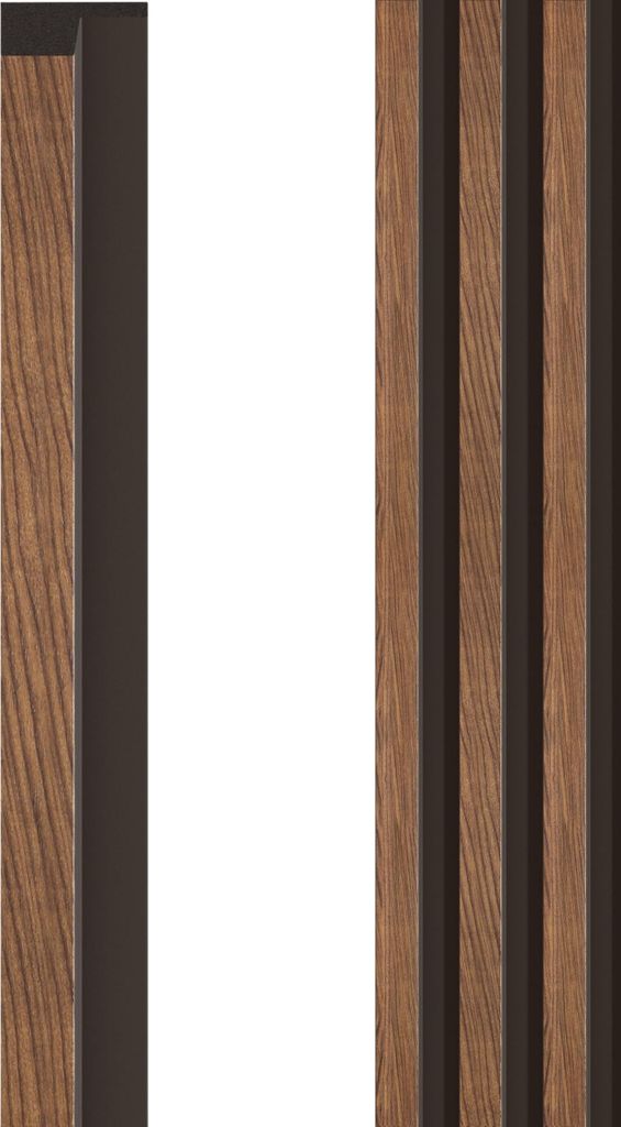 VOX Lamellenwand LINERIO Abschlussleiste - L-TRIM - 3D MDF - 2,65m x 12 - L-LINE - Mocca