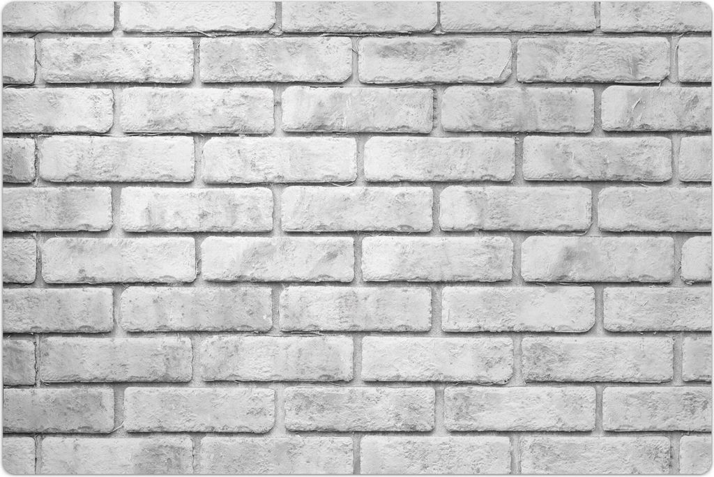 Küchenmatte 60x90 cm Vinylmatte Bodenmatte Dekoration - weißer Backstein Ziegel