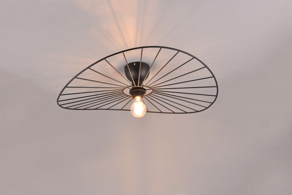 Reality Chapeau Deckenleuchte E27  ⌀60cm Schwarz Matt Produktbild 