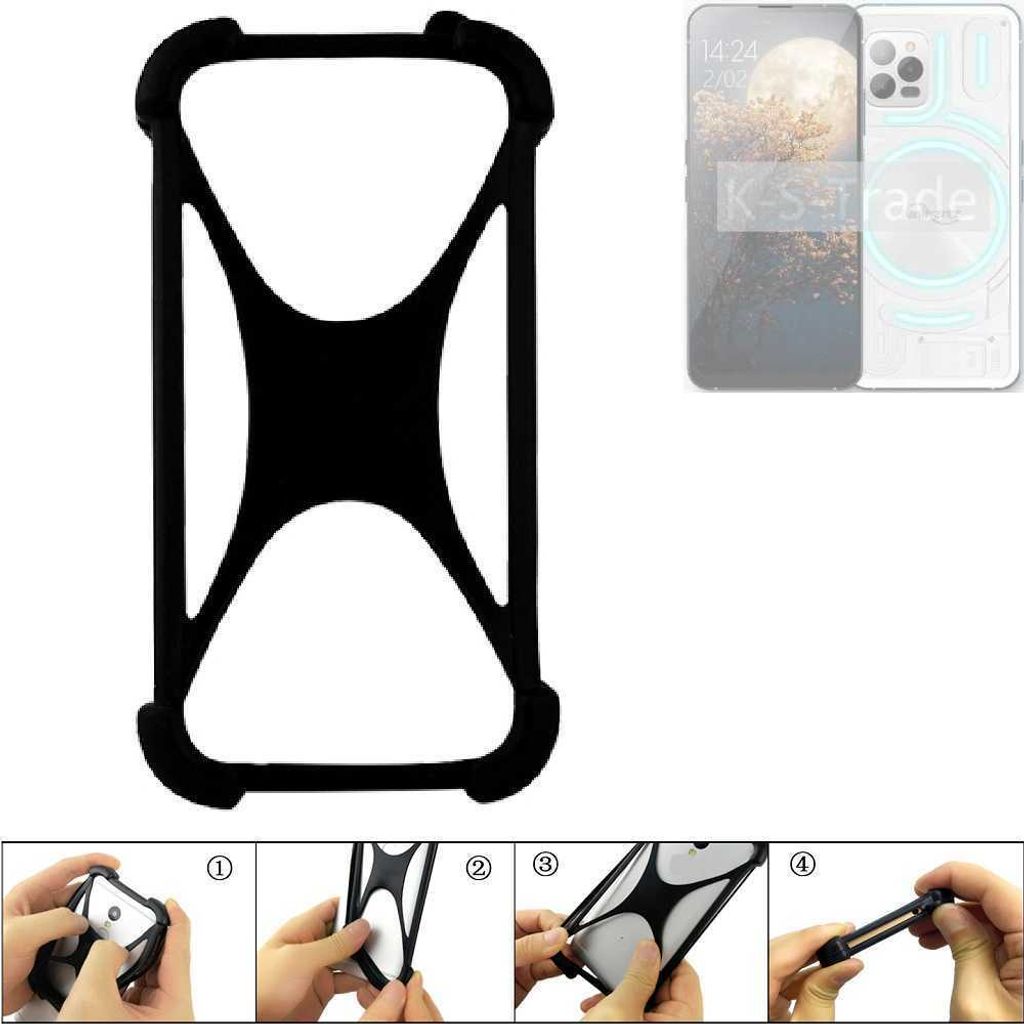 K-S-Trade Handy-Hülle Schutz-Hülle kompatibel mit Unihertz Luna Silikon Bumper TPU Softcase Smartphone Stoßschutz, schwarz