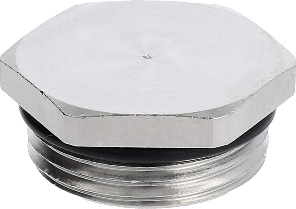 Blindstopfen PG13,5x1,41 MBS-13 Sechskant inkl. O-Ring Messing (CuZn) vernickelt Gewindelänge 6,5mm - 1 Stück