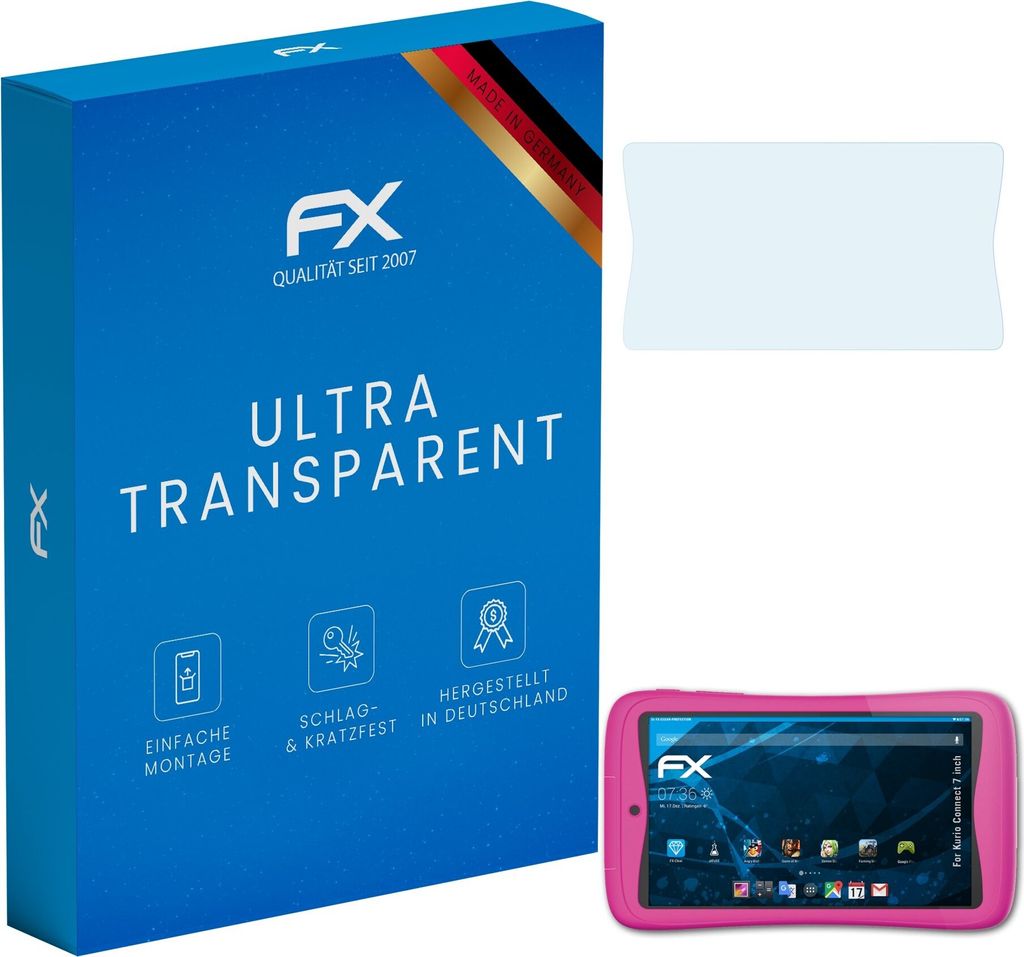 atFoliX FX-Clear 2x Schutzfolie kompatibel mit Kurio Connect (7 inch) Displayschutzfolie