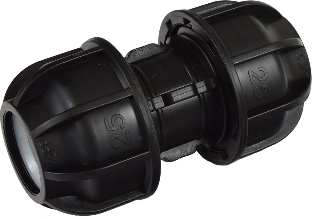 Agora-Tec®  PE Fitting Rohr Verbinder 25mm auf 25mm für Produktbild 