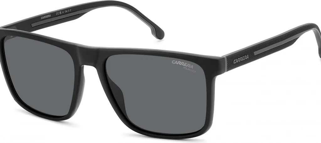 Carrera 8064/S 08A/M9 Lunettes de Soleil Polarisées Rectangulaires Noires