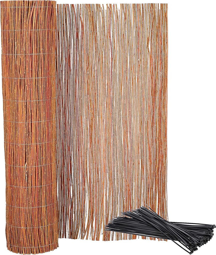 KOTARBAU Weidematte Weidesichtschutzmatte für Balkon Terrasse Garten 120x500cm Stabiler Sichtschutz Natürlicher Verzinktem Draht Für Hohe Stab...