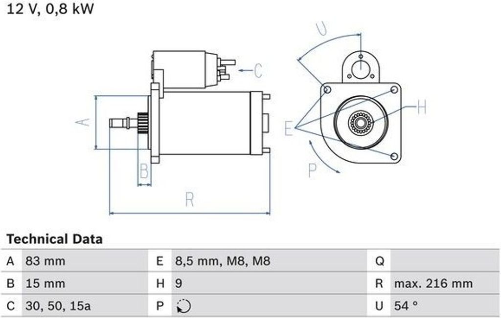 BOSCH Anlasser t 0 986 013 590 für VW GOLF II (19E 1G1) GOLF I Cabriolet (155)