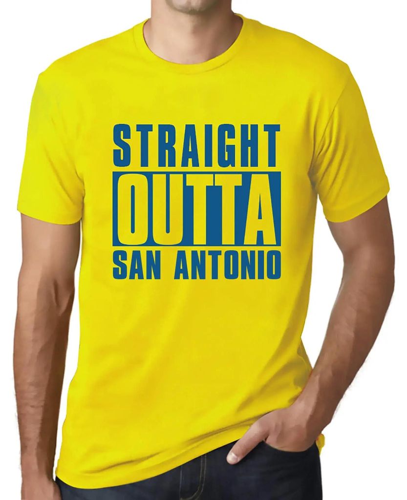 Herren Grafik T-Shirt Straight Outta San Antonio Öko-Verantwortlich Vintage Jahrgang Kurzarm Lustige Druck Geburtstag Geschenk Mann