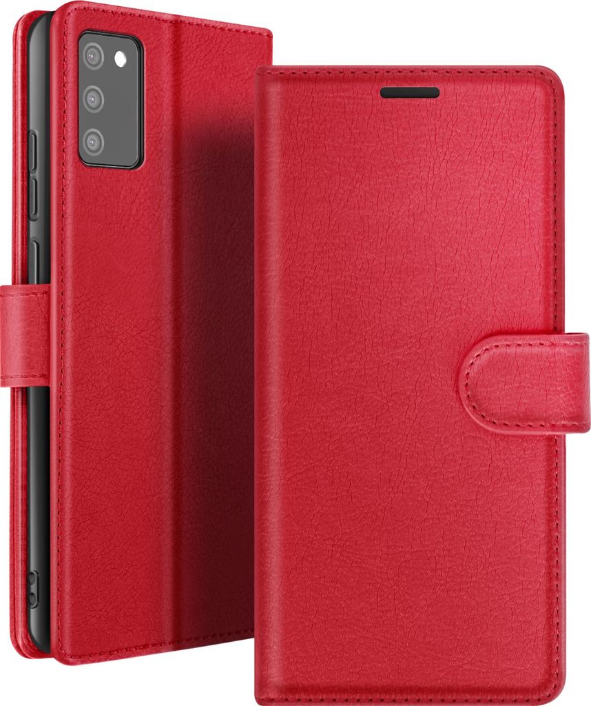 Zanaé, Portemonnaie Etui Galaxy A02s/ A03s Mit Magnetverschluss Standfunktion, Rot