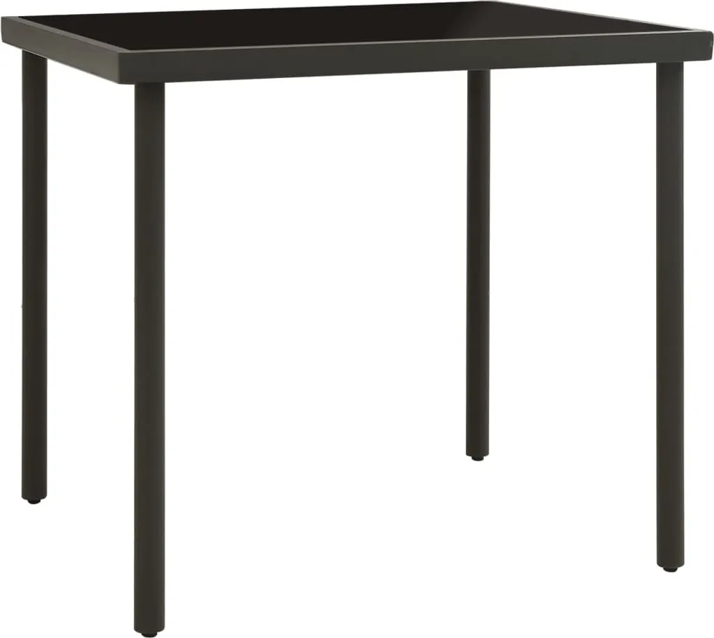Table de jardin vidaXL anthracite 80x80 cm en verre dépoli et acier robuste