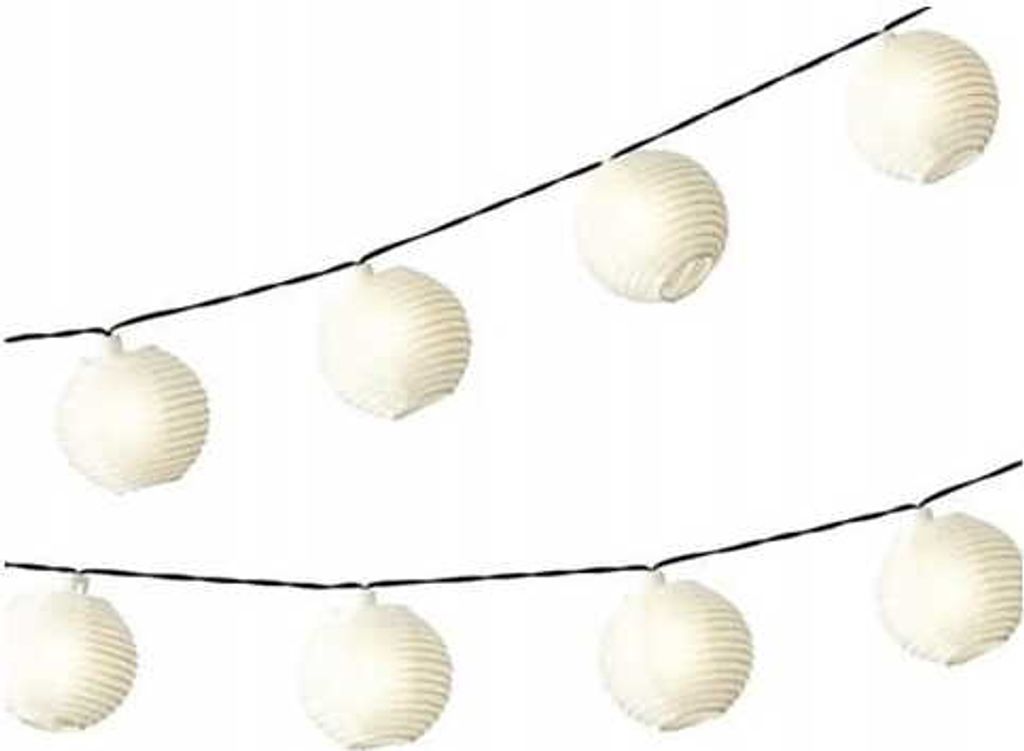 Lumineo LED-Solar-Lampionkette Weiß 450 cm - 10 Lampions Ø Produktbild 