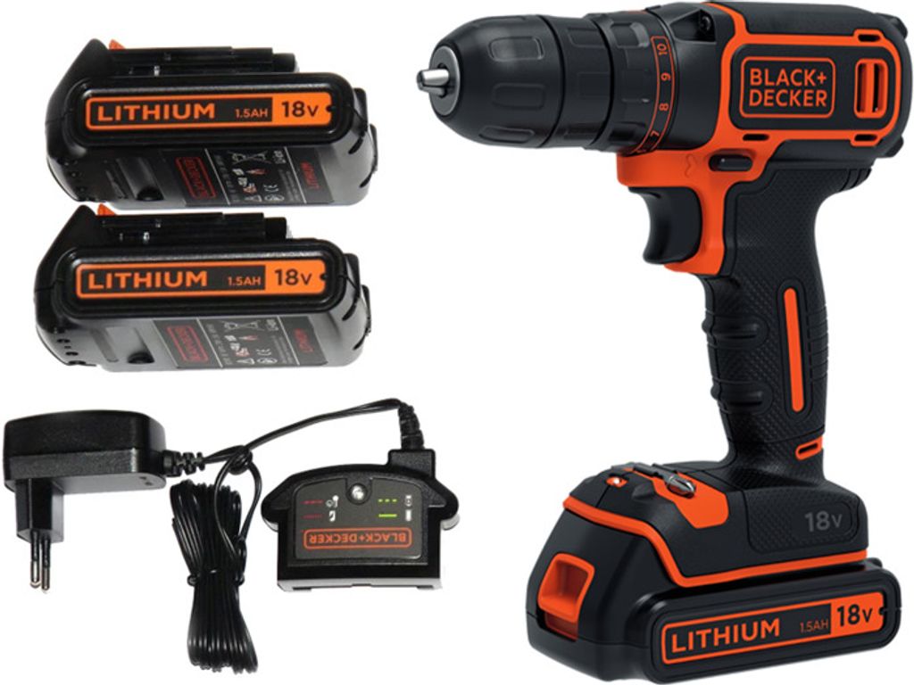BLACK+DECKER BDCDC18B Akkuschrauber Bohrschrauber 18V 1.5Ah Produktbild 