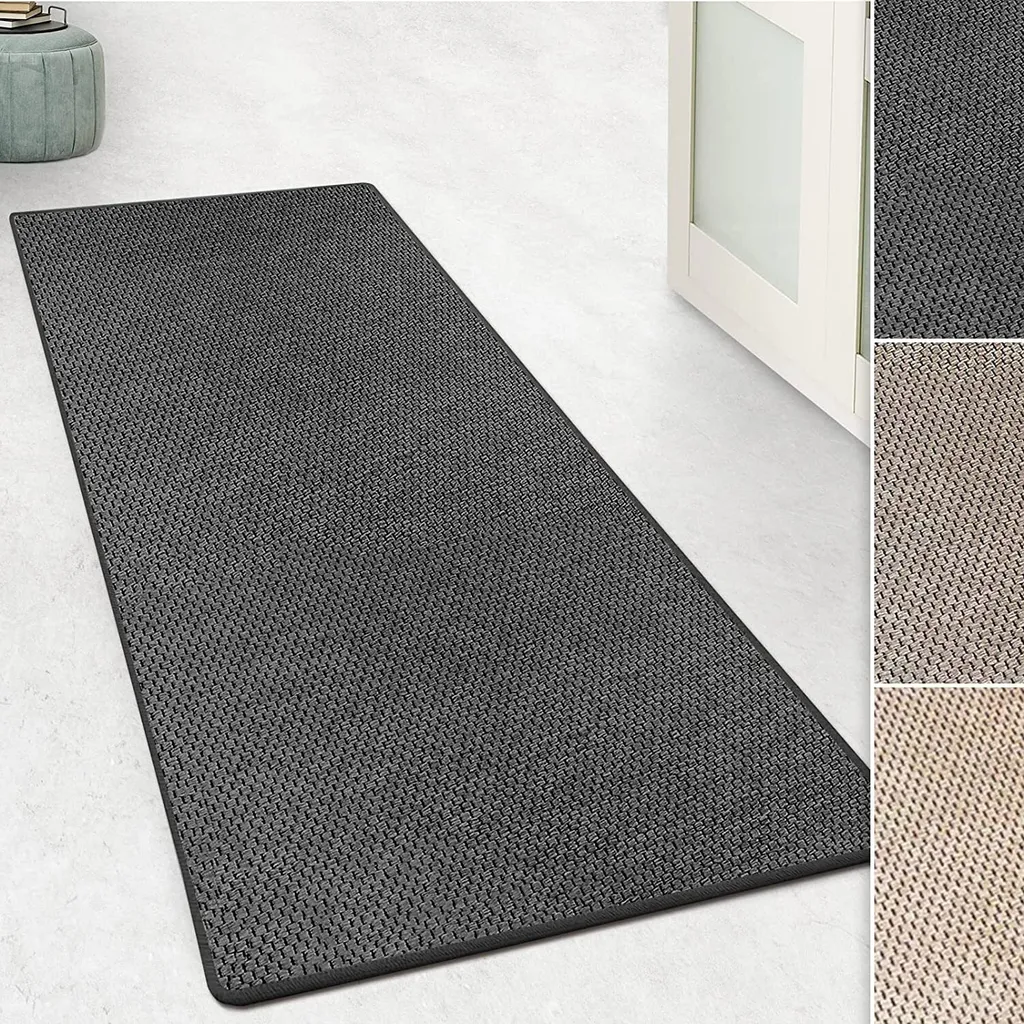 Tapis durable anthracite 80x300 - Solution facile contre les salissures