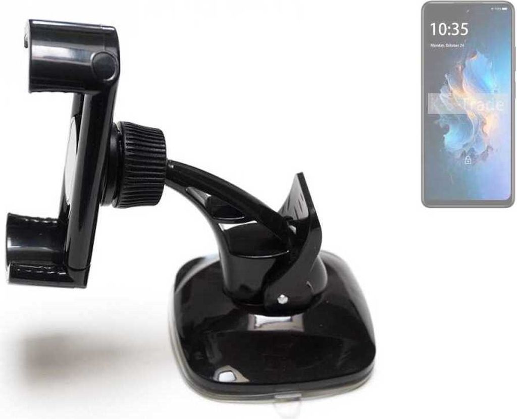 K-S-Trade kompakte Handy-Halterung Windschutzscheibe kompatibel mit FreeYond M5 5G Armaturenbrett schwarz Autohalterung KFZ Halter Scheiben-Halterung