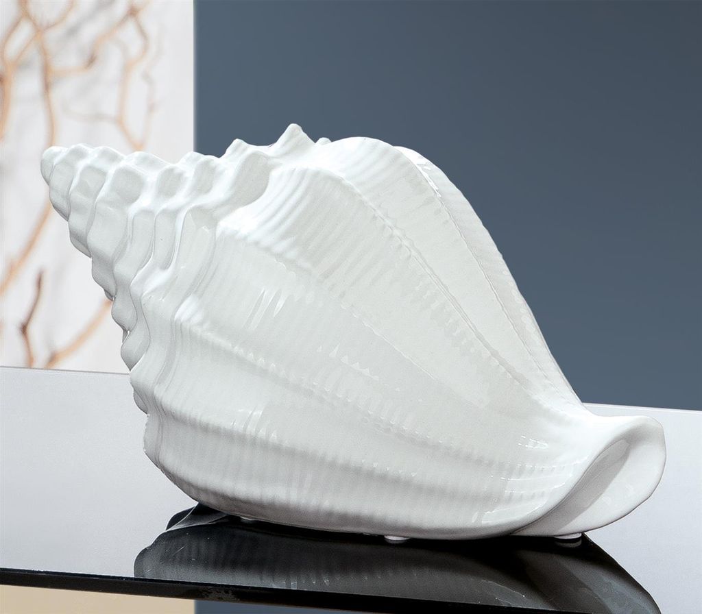 Gilde Keramik Skulptur Die Muschel  weiss (B x H x L) 33 x Produktbild 