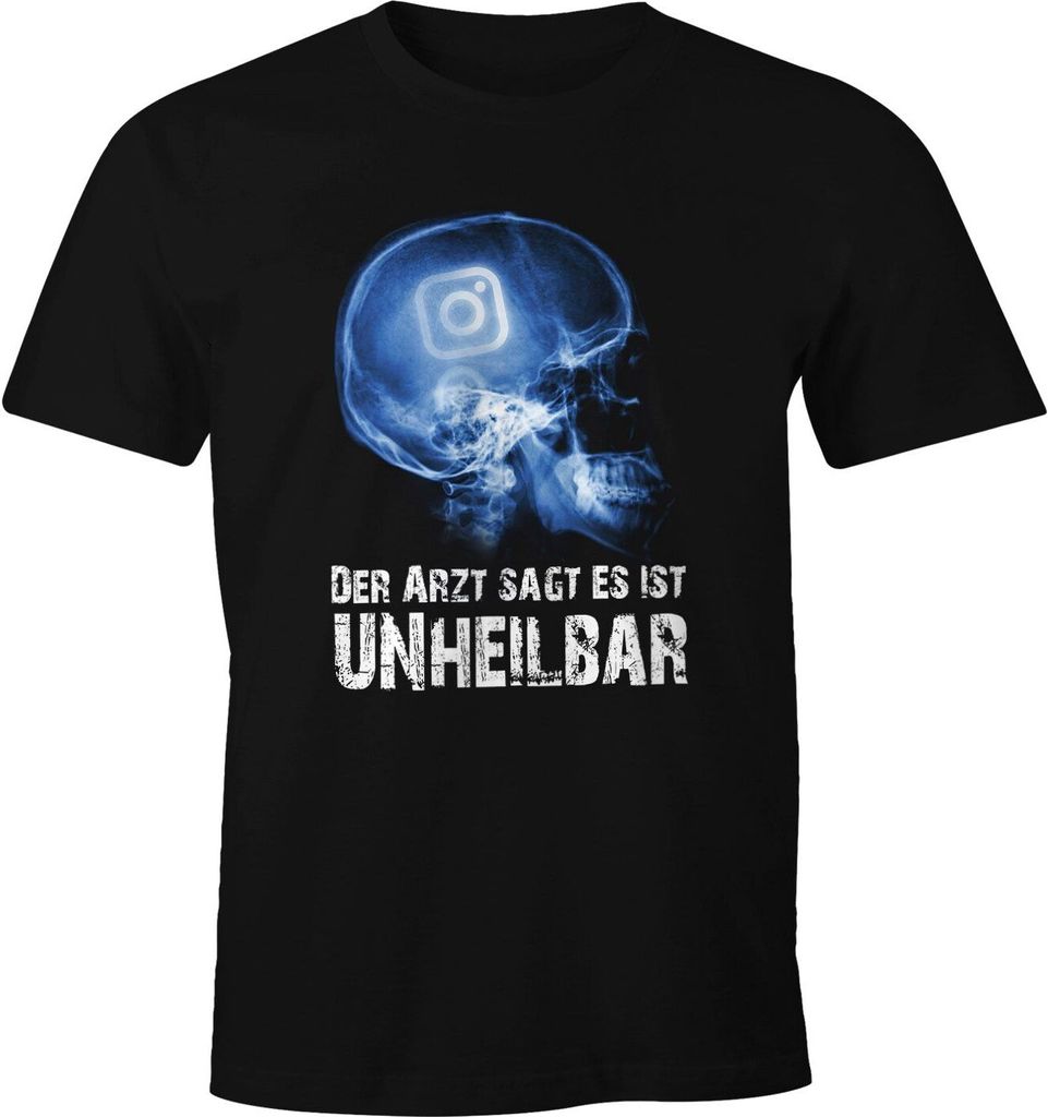 Herren T-Shirt Xray Der Arzt sagt es ist unheilbar Hobby Röntgenbild Instagram Insta Fun-Shirt Moonworks schwarz 5XL