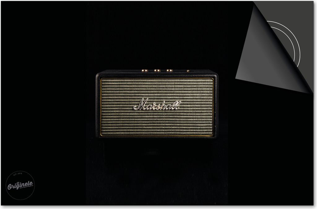 Induktionsschutz 65x52 - abdeckplatte Induktion matt- Dietrix Kochfeldschutz- Base - Schwarz und Gold - Vintage Radio