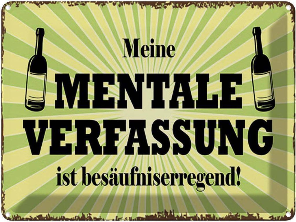 vianmo Blechschild 30x40 cm Alkohol meine mentale Verfassung ist Spruch Zitat