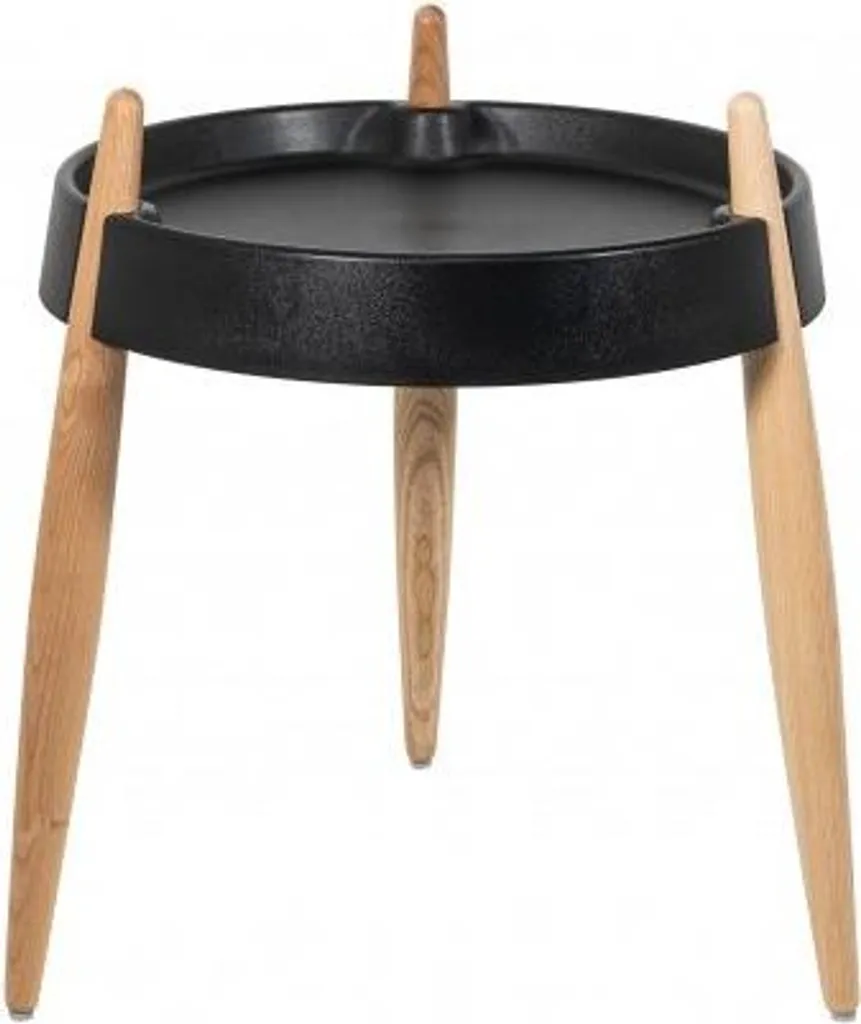 Table Basse LIOLÀ Zafferano en Frêne Naturel et Structure Acier Noir
