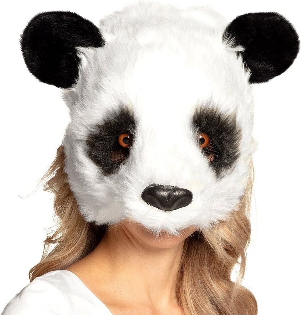 Halbmaske Panda Plüsch Produktbild 