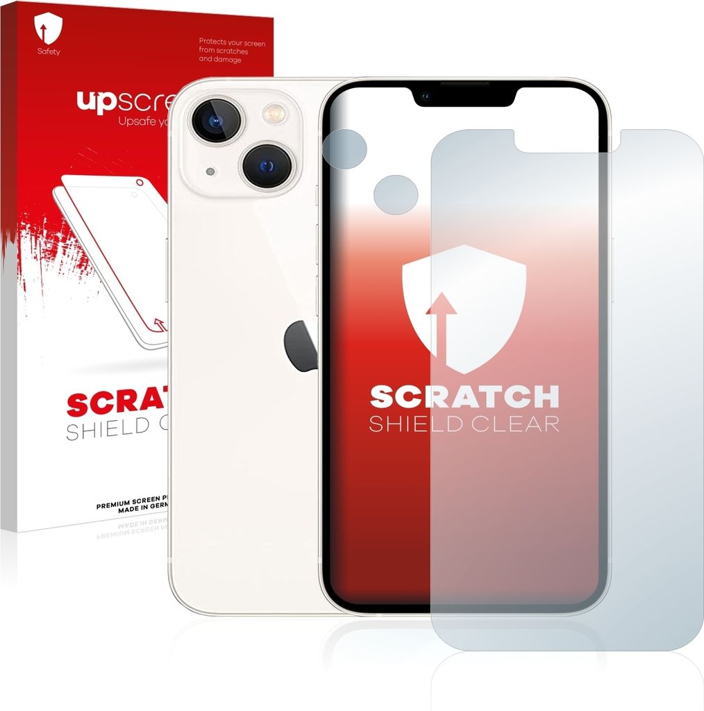 upscreen Schutzfolie für Apple iPhone 13 (Display+Kamera) Displayschutz Displayschutzfolie Folie Klar Transparent