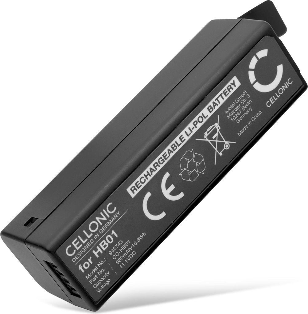 CELLONIC, Akku für Kamera, kompatibel mit DJI HB01-522365, Osmo 1, Plus, Zenmuse X5R, X5 (3.85V, 980mAh)