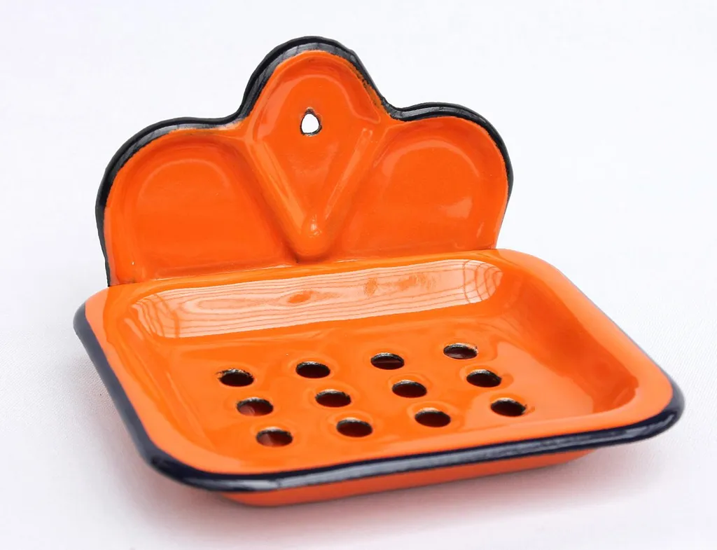 Portasapone 618 Arancione Smaltato 13 cm - Accessorio Bagno Country