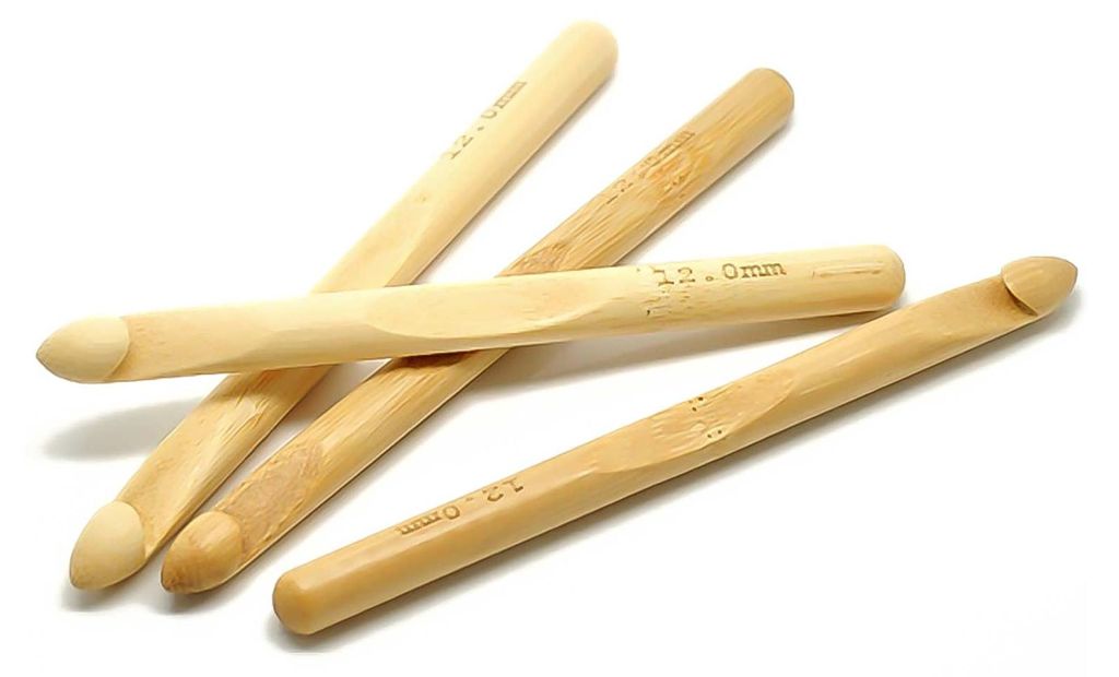 1 Bambus Häkelnadel 12 mm Häkelhaken Naturmaterial Holz Produktbild 
