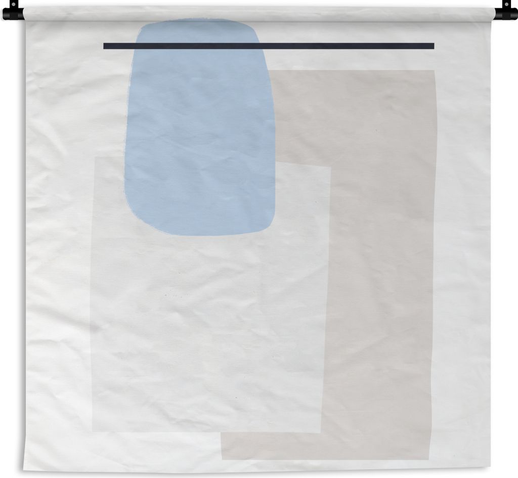 MuchoWow Wandteppich Wandbehang Abstrakt - Geometrische Formen - Linienkunst 60x60 cm Tapisserie Dekoration Wandtuch - Dekorationen - Wand Decke