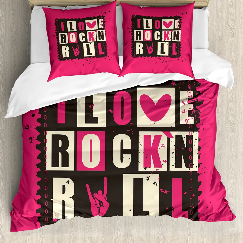 Set Letto 200x200 ABAKUHAUS Retrò Grungy | Stile Vintage Rosa e Grigio