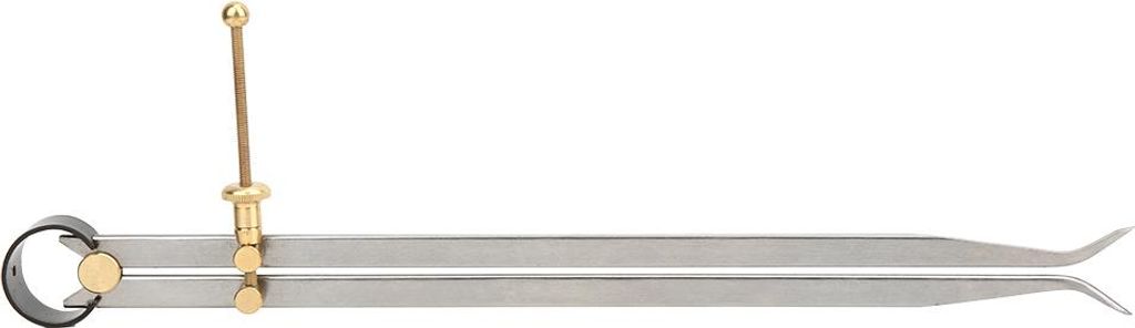 Feingeschliffener Federzirkel aus Kohlenstoffstahl und Messing mit flachen Schenkeln, innenliegender Federzirkel, 300 mm