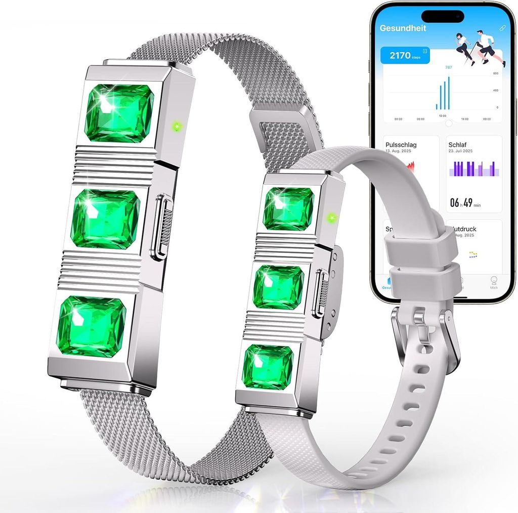 Smart Fitness Tracker ohne Display | 30 Tage Akku | 24/7 Herzfrequenz, SpO2 & Schlafmonitor | Kein Abo