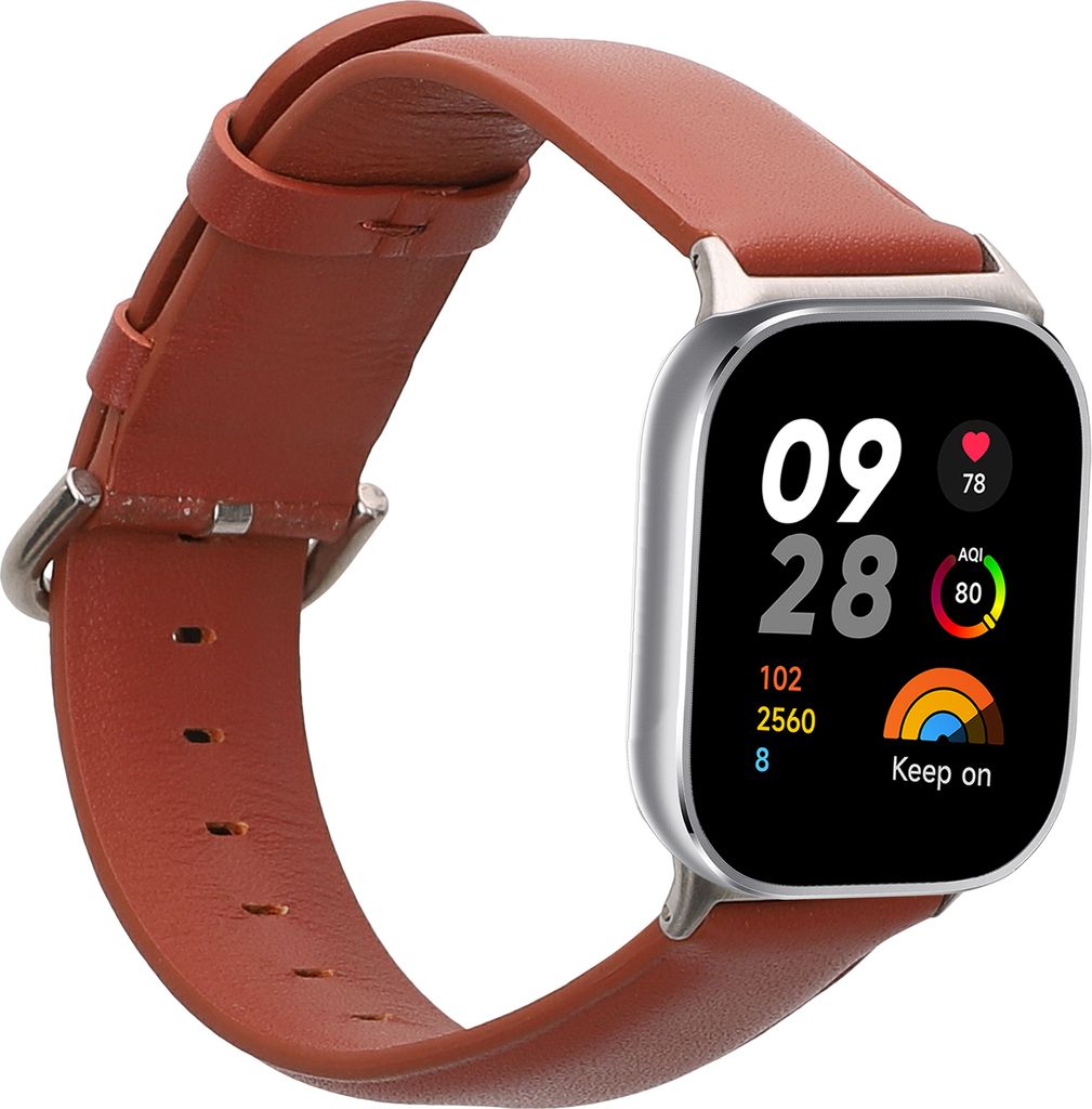 kwmobile Armband kompatibel mit Xiaomi Smart Band 8 Pro / Band 9 Pro / Redmi Watch 5 / Redmi Watch 4 - Echtleder Fitnesstracker Sportarmband Band