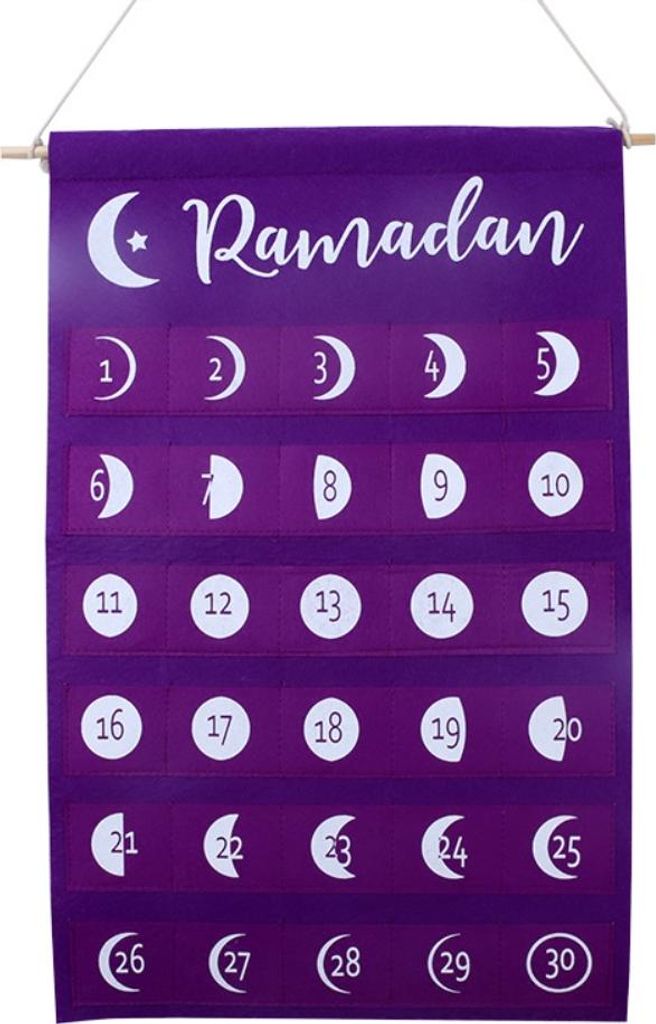Eid-Filzstoff-Countdown-Kalender Mubarak Ramadan Adventskalender Wanddekorationen