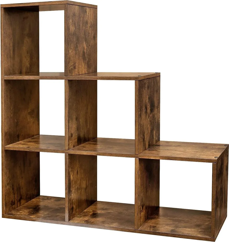 Étagère Cube de Rangement Verticale à 6 Cases pour Salon et Bureau