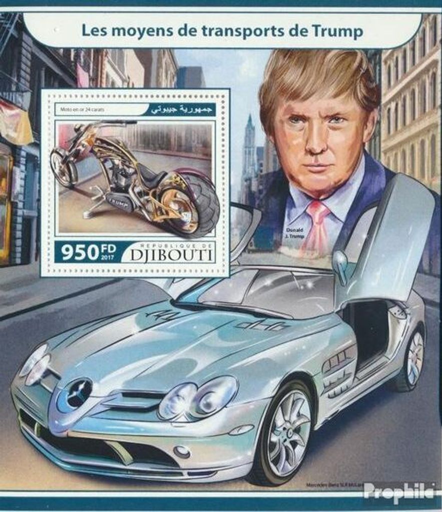 Briefmarken Dschibuti 2017 Mi Block 758 (kompl. Ausg.) postfrisch Trumps Transport