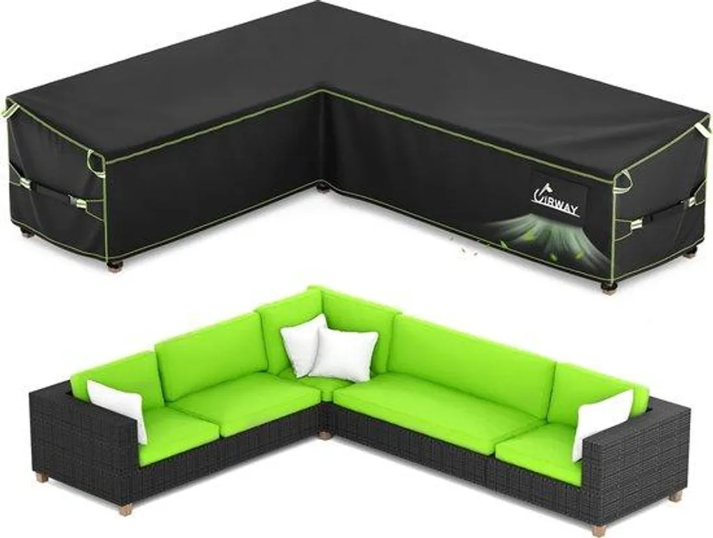 Housse de Table de Jardin pour Salon de Jardin en Angle 222x286x87cm