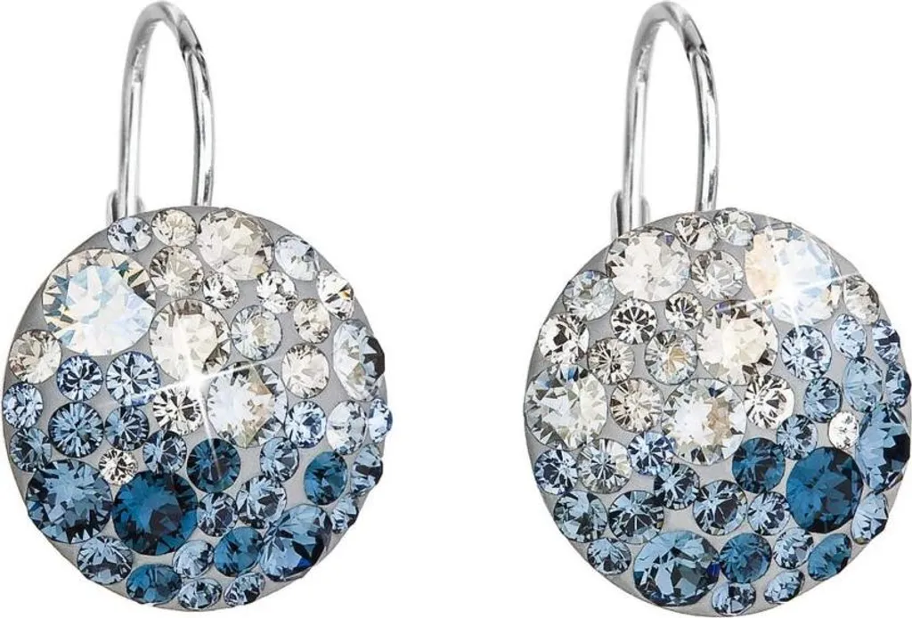 Boucles d'oreilles 31176.3 en cristal bleu glacier et monture argent