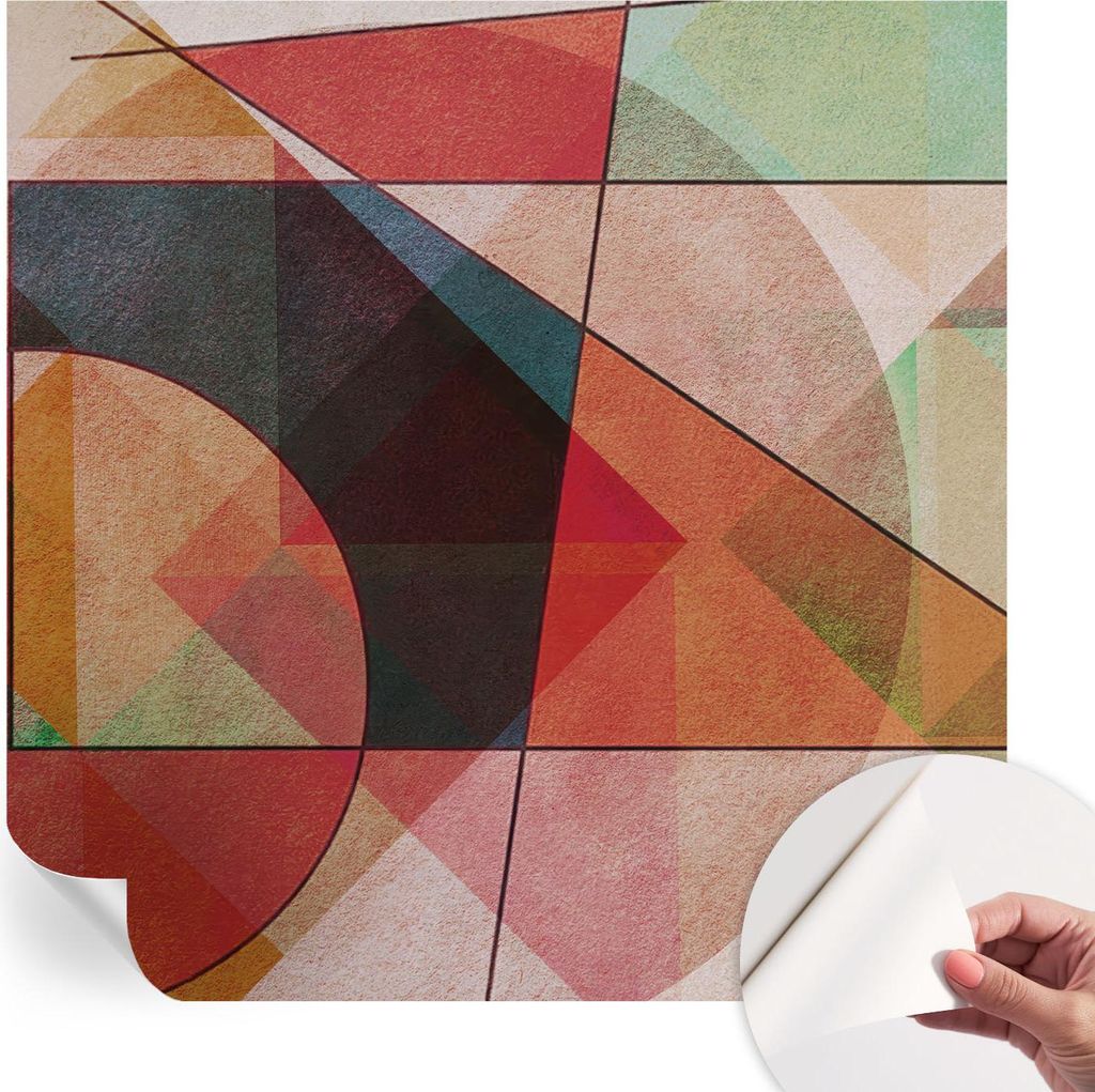 Selbstklebende Wandtapete - Dekorative Tapete für Wohnzimmer - Klebefolie für Wandbilder - Tapetenfolie für Wanddekoration - 250x250 cm - Geomet...