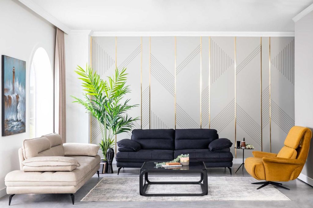 Luxus Couch Möbel Sofas Couchen 3tlg. Set Garnitur Sofagarnitur Stoff