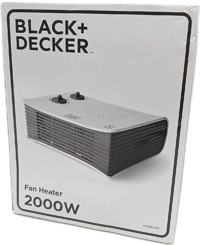 BLACK+DECKER Radiateur soufflant 2000W blanc plat haute performance