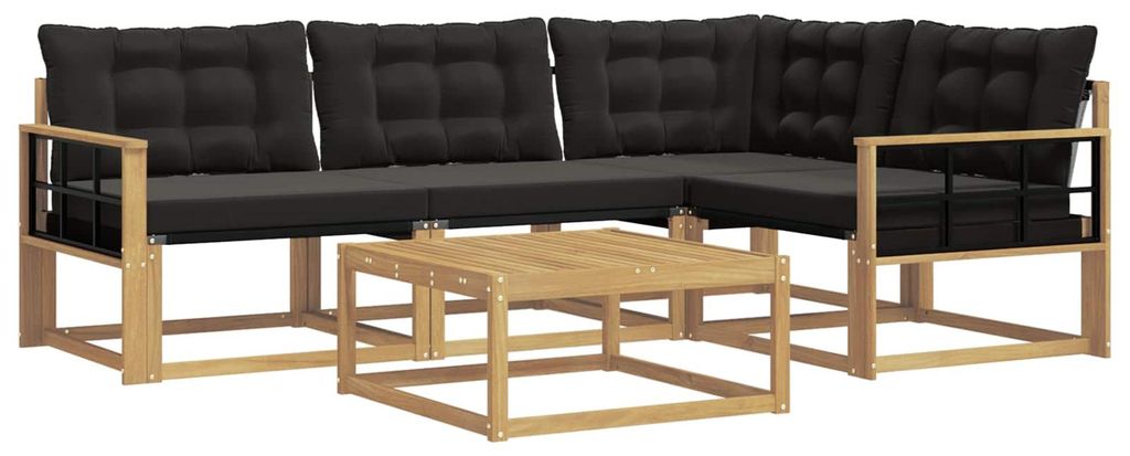 vidaXL Outdoor-Sofagarnitur 5 pcs Weiß und Schwarz 79 x 79 x 37 cm