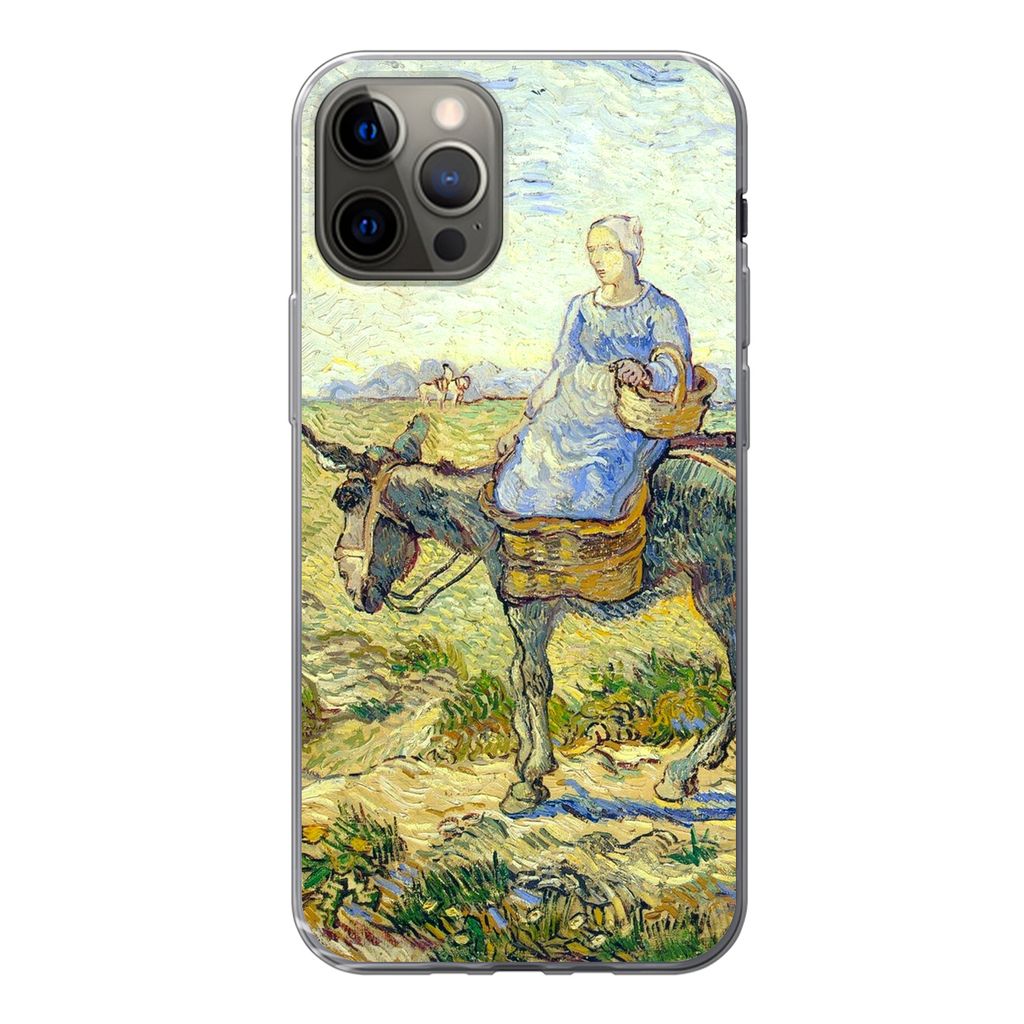 MuchoWow Handyhülle Schutzhülle Hülle für iPhone 13 Pro Bauernpaar geht zur Arbeit - Vincent van Gogh Silikon Softcase Handy Hülle - Handy-T...