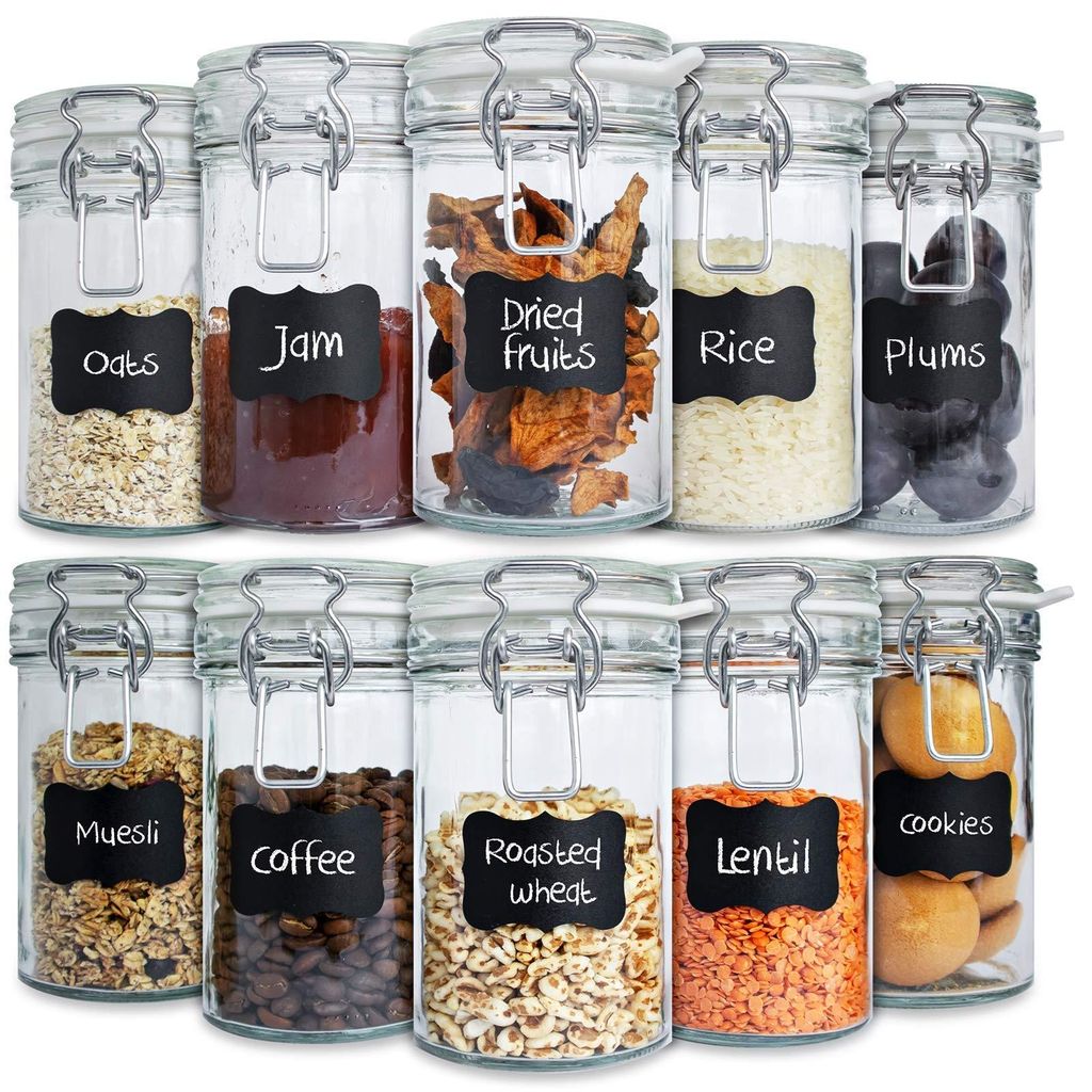 Creative Home 10 x Hoge Glazen Pot Set 0,5 Liter, 10 x 500 Productafbeelding 