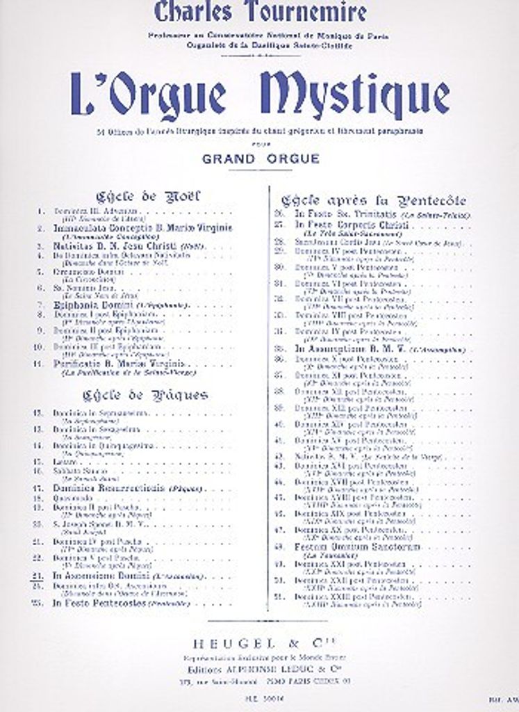L'orgue mystique vol.23 in ascensione domini (l'ascension) paques