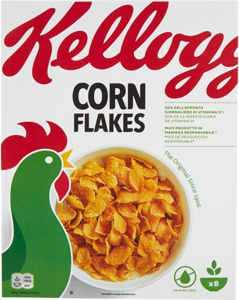 KELLOGG'S 10er-Pack Kelloggs Corn Flakes der knusprige Klassiker Frühstückscerealien Cerealien Getreide 250g